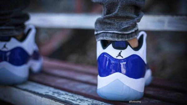 Nike Air Jordan 11 Low Tops Concord Sko Til Mænd Hvid Blå