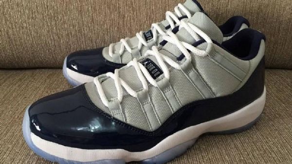 Nike Air Jordan 11 Low Tops Georgetown Sko Til Mænd Mørkeblå Blå Grå