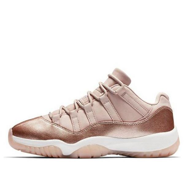Nike Air Jordan 11 Low Tops Retro Basketball Sko Til Damer Lyserød Guld