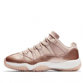 Nike Air Jordan 11 Low Tops Retro Basketball Sko Til Damer Lyserød Guld