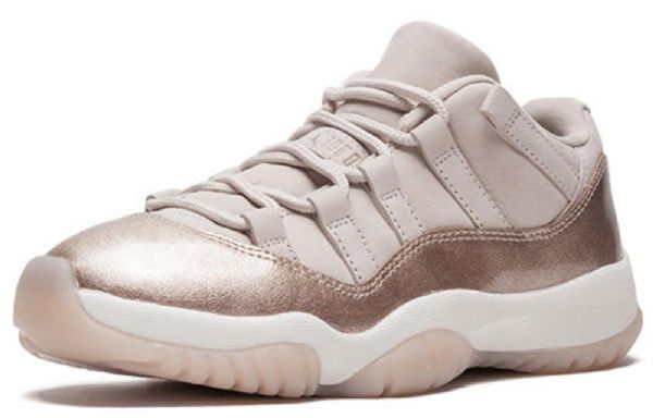 Nike Air Jordan 11 Low Tops Retro Basketball Sko Til Damer Lyserød Guld