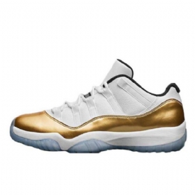 Nike Air Jordan 11 Low Tops Sko Til Mænd Hvidguld