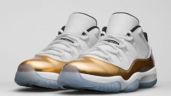 Nike Air Jordan 11 Low Tops Sko Til Mænd Hvidguld