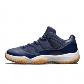 Nike Air Jordan 11 Low Tops Sko Til Mænd Mørkeblå Blå