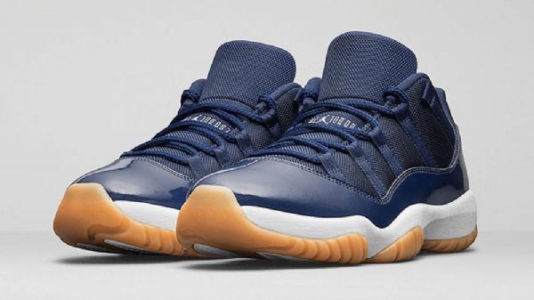 Nike Air Jordan 11 Low Tops Sko Til Mænd Mørkeblå Blå