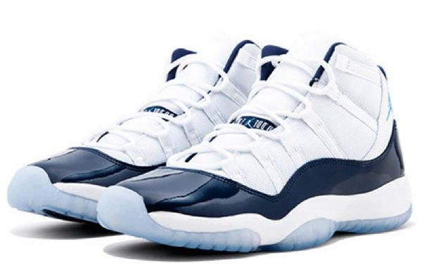 Nike Air Jordan 11 Retro Gs Basketball Sko Til Damer Hvid Marineblå