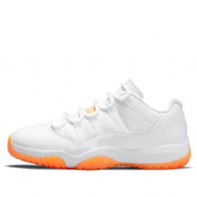 Nike Air Jordan 11 Retro Low Toppe Basketball Sko Til Damer Hvid Orange