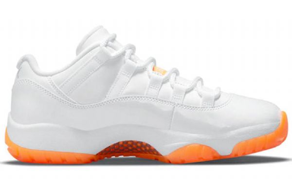 Nike Air Jordan 11 Retro Low Toppe Basketball Sko Til Damer Hvid Orange