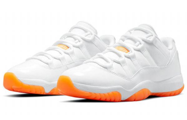 Nike Air Jordan 11 Retro Low Toppe Basketball Sko Til Damer Hvid Orange