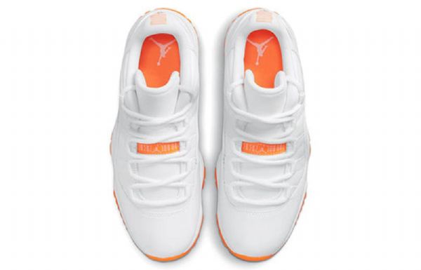 Nike Air Jordan 11 Retro Low Toppe Basketball Sko Til Damer Hvid Orange