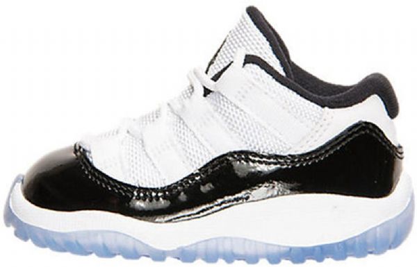 Nike Air Jordan 11 Retro Low Toppe Bt Basketball Sko Til Børn Sort Hvid