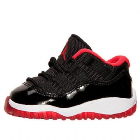 Nike Air Jordan 11 Retro Low Toppe Bt Basketball Sko Til Børn Sort Rød