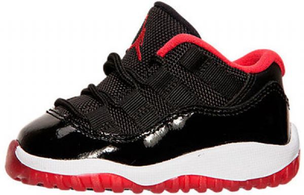 Nike Air Jordan 11 Retro Low Toppe Bt Basketball Sko Til Børn Sort Rød