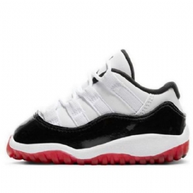 Nike Air Jordan 11 Retro Low Toppe Td Sko Til Børn Sort Hvid Rød
