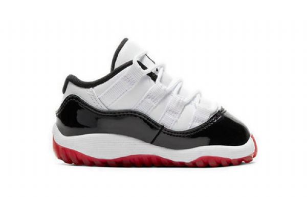 Nike Air Jordan 11 Retro Low Toppe Td Sko Til Børn Sort Hvid Rød