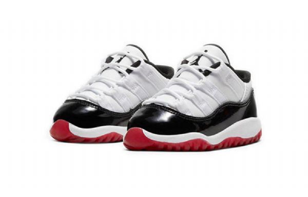 Nike Air Jordan 11 Retro Low Toppe Td Sko Til Børn Sort Hvid Rød