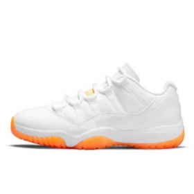 Nike Air Jordan Retro 11 Low Tops Citrus Sko Til Mænd Hvid