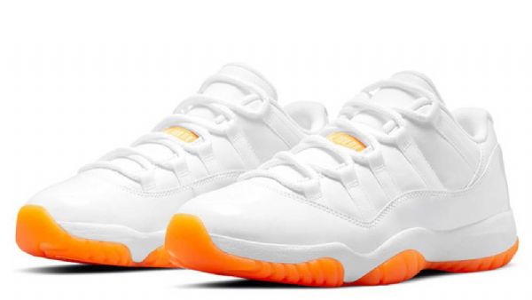 Nike Air Jordan Retro 11 Low Tops Citrus Sko Til Mænd Hvid