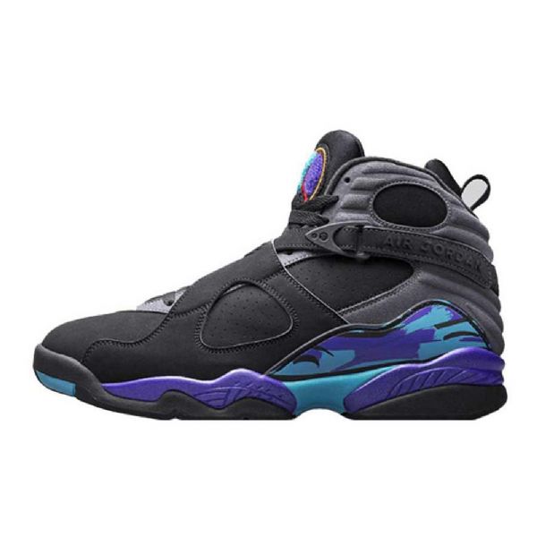 Nike Air Jordan 8 Aqua Sko Til Mænd Sort Lilla