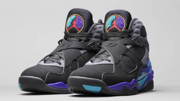 Nike Air Jordan 8 Aqua Sko Til Mænd Sort Lilla