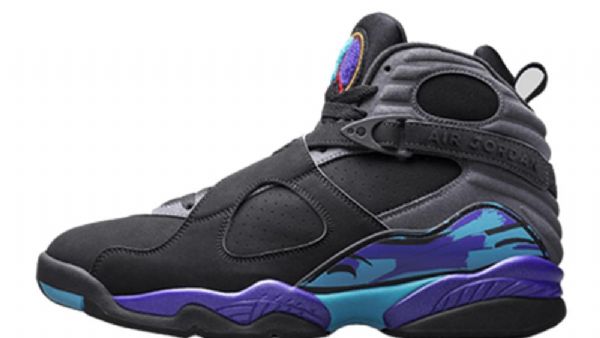 Nike Air Jordan 8 Aqua Sko Til Mænd Sort Lilla