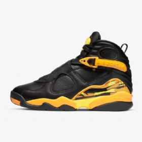 Nike Air Jordan 8 Retro Sko Til Damer Sort Gul