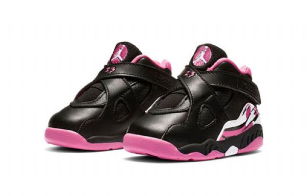 Nike Air Jordan 8 Retro Td Sko Til Børn Lyserødsicle