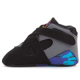 Nike Air Jordan 8 Retro Td Sko Til Børn Sort Grå