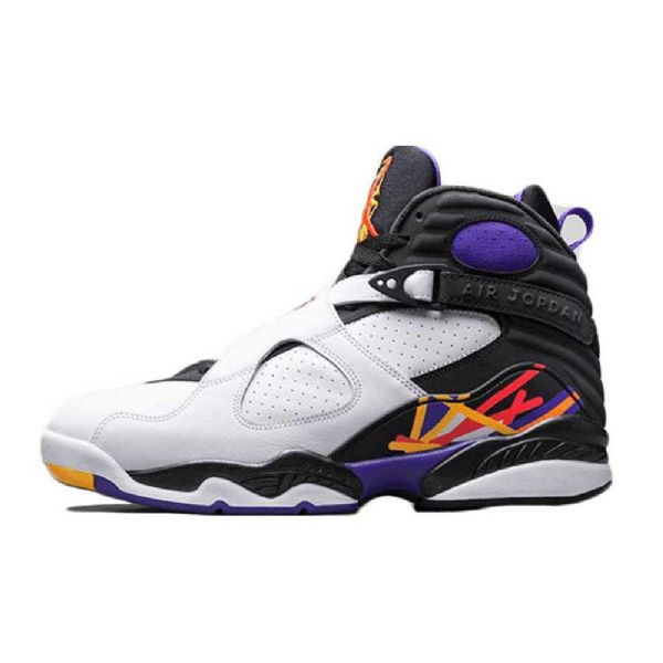 Nike Air Jordan 8 Retro Three Times A Charm Sko Til Mænd Hvid Sort