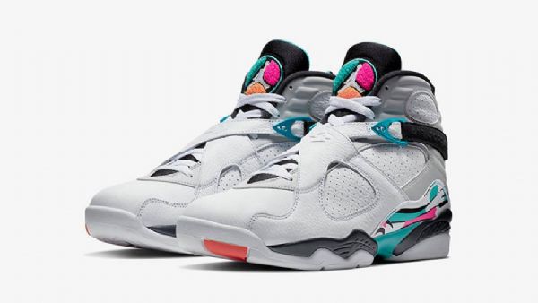 Nike Air Jordan 8 South Beach Sko Til Mænd Hvid