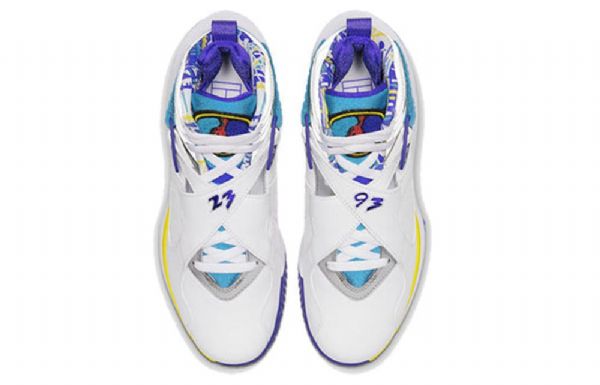 Nike Nikecourt Air Zoom Zero Air Jordan 8 Retro Basketball Sko Til Damer Hvid Lilla