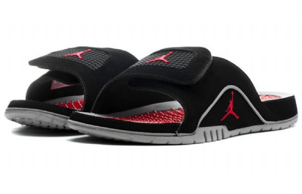 Nike Air Jordan Hydro Iv Retro Non-slip Velcro Akupressur Sål Obsidian Slide Sports Hjemmesko Til Mænd Sort