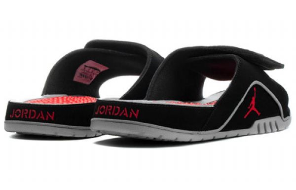 Nike Air Jordan Hydro Iv Retro Non-slip Velcro Akupressur Sål Obsidian Slide Sports Hjemmesko Til Mænd Sort