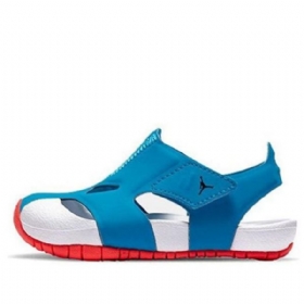 Nike Air Jordan Td Flare Game Time Velcro Sandaler Til Børn Hvid Blå