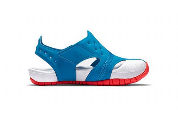 Nike Air Jordan Td Flare Game Time Velcro Sandaler Til Børn Hvid Blå