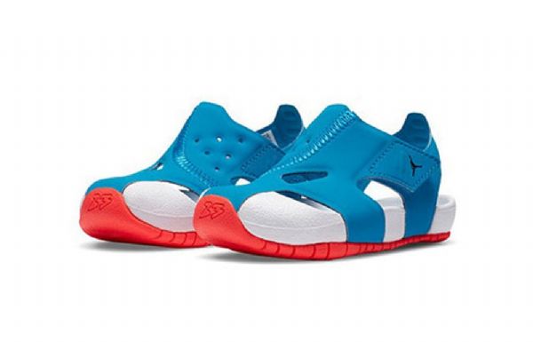 Nike Air Jordan Td Flare Game Time Velcro Sandaler Til Børn Hvid Blå