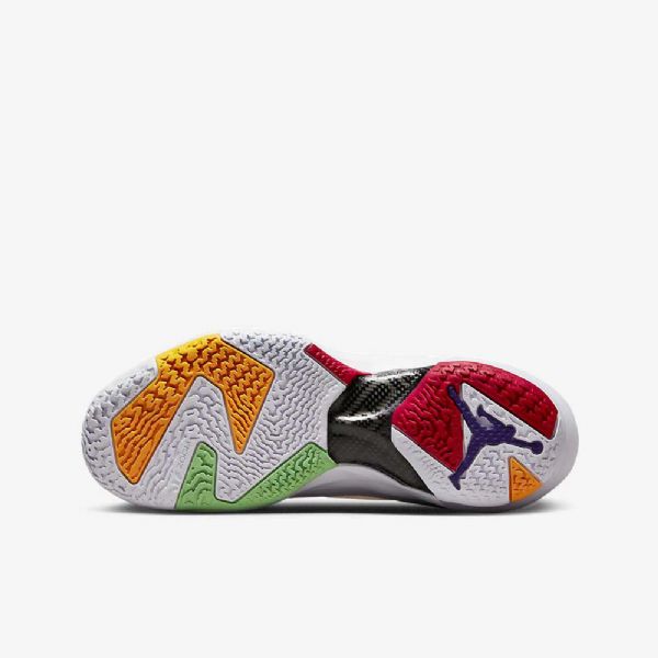 Nike Air Jordan Xxxvii Sko Til Børn Hvid Lys Sølv Sort Rød