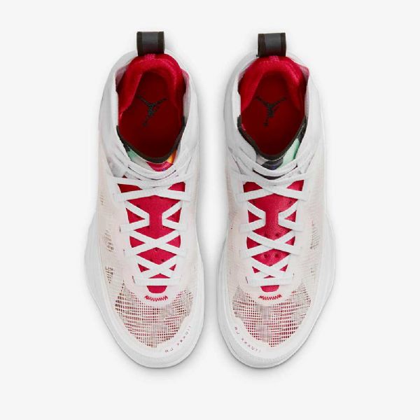 Nike Air Jordan Xxxvii Sko Til Børn Hvid Lys Sølv Sort Rød