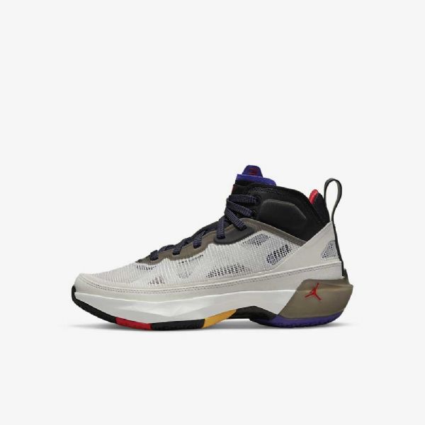 Nike Air Jordan Xxxvii Sko Til Børn Lyse Sort Mørkerød