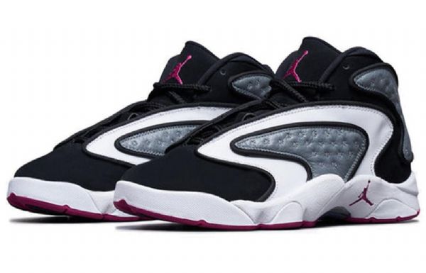Nike Air Jordan Og Høje Overdele Retro Basketball Sko Til Damer Sort Hvid Lilla