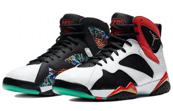 Nike Air Jordan 7 Retro Basketball Sko Til Mænd Sort Hvid Rød