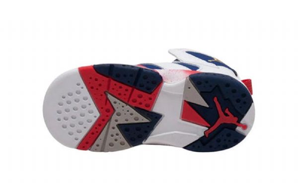 Nike Air Jordan 7 Retro Bt Basketball Sko Til Børn Hvid Blå