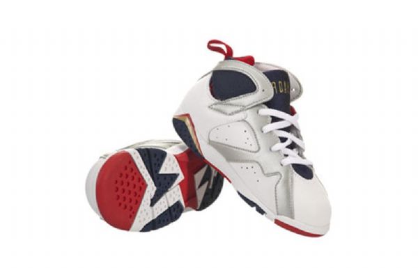 Nike Air Jordan 7 Retro Td Basketball Sko Til Børn Mørkeblå Hvid