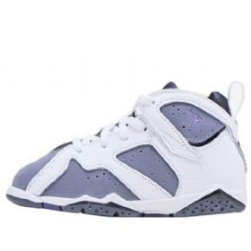 Nike Air Jordan 7 Retro Td Sko Til Børn Mørkeblå Grå Sort