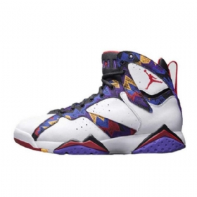 Nike Air Jordan 7 Sweater Sko Til Mænd Hvid Flerfarvet