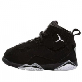Nike Air Jordan 7 True Flight Retro Basketball Sko Til Børn Sort