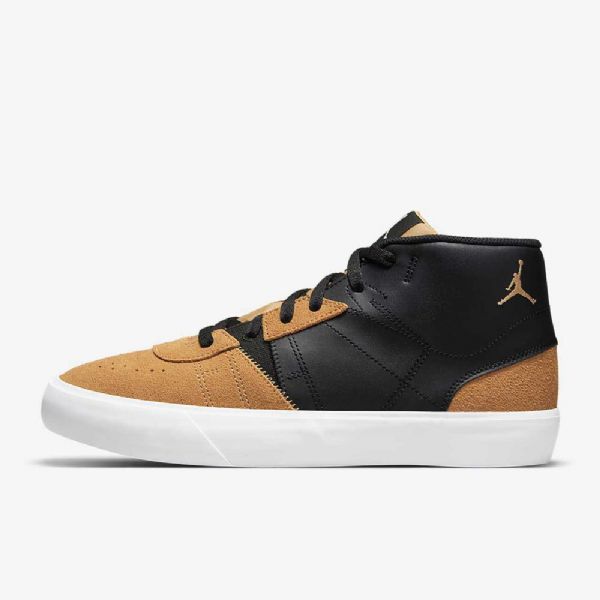 Nike Air Jordan Series Mid Tops Sko Til Mænd Sort Guld Hvid
