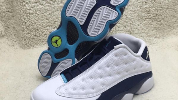 Nike Air Jordan 13 Low Tops Hornets Sko Til Mænd Khaki Mørkeblå Blå