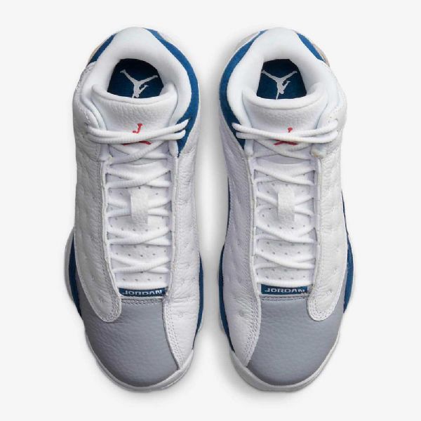 Nike Air Jordan 13 Retro Sko Til Børn Hvid Blå Lysegrå Rød