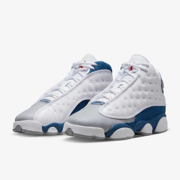 Nike Air Jordan 13 Retro Sko Til Børn Hvid Blå Lysegrå Rød